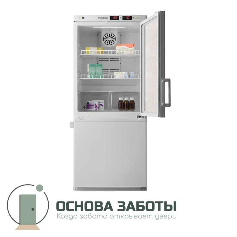 Холодильник комбинированный лабораторный ХЛ-250 POZIS (тон. стекло/металл)