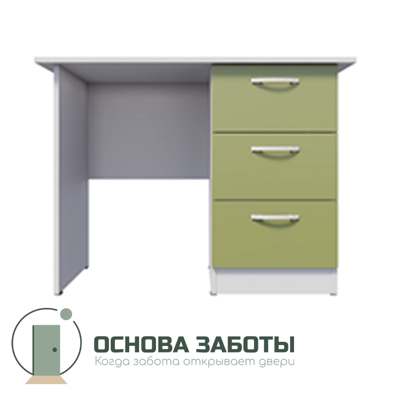 Стол письменный с встроенной тумбой и тремя ящиками